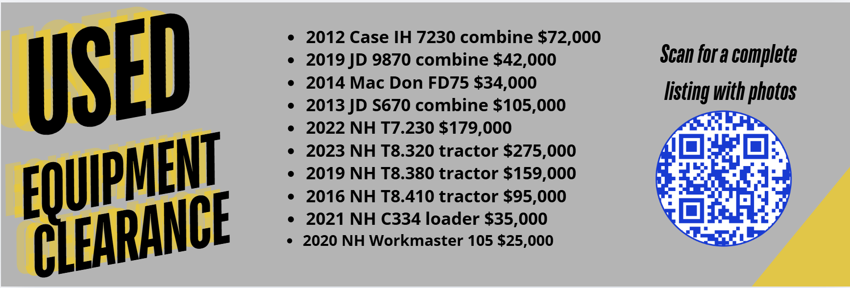 Used Equipment Listing